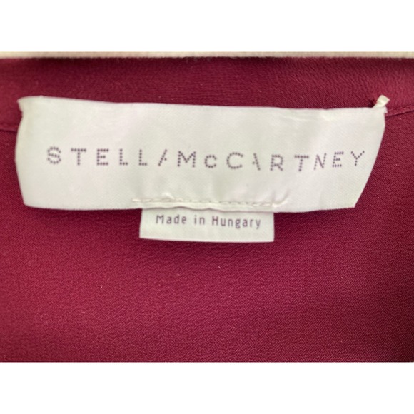 Stella McCartney Silk Button-up Blouse ~ Magenta Pink Ruffle Pocket ~ Sz 46 - Picture 5 of 9